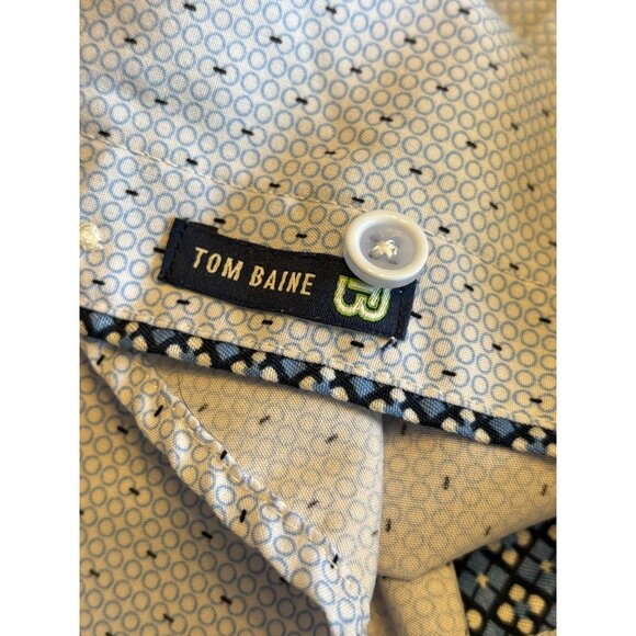 Tom Baine Mens Dress Shirt Wrinkle Free Medium Slim Fit 15 -15.5 Light Blue - Picture 11 of 13